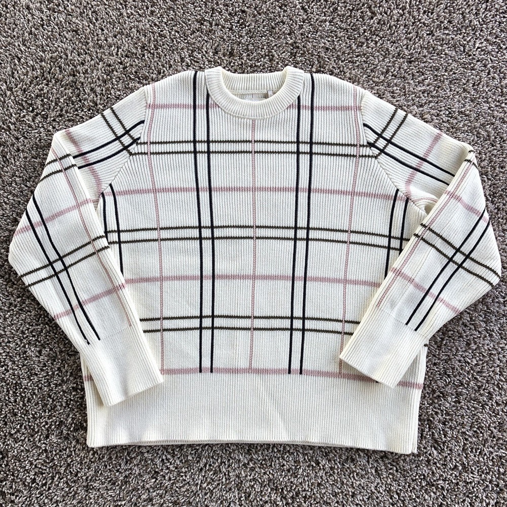 Barbour Rosefield Knit Wool Blend Jumper Sweater Womens Size Large Whisper White